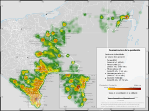 Frontera sur de México: distribución de la población