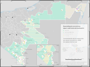 Frontera sur de México: especialización económica