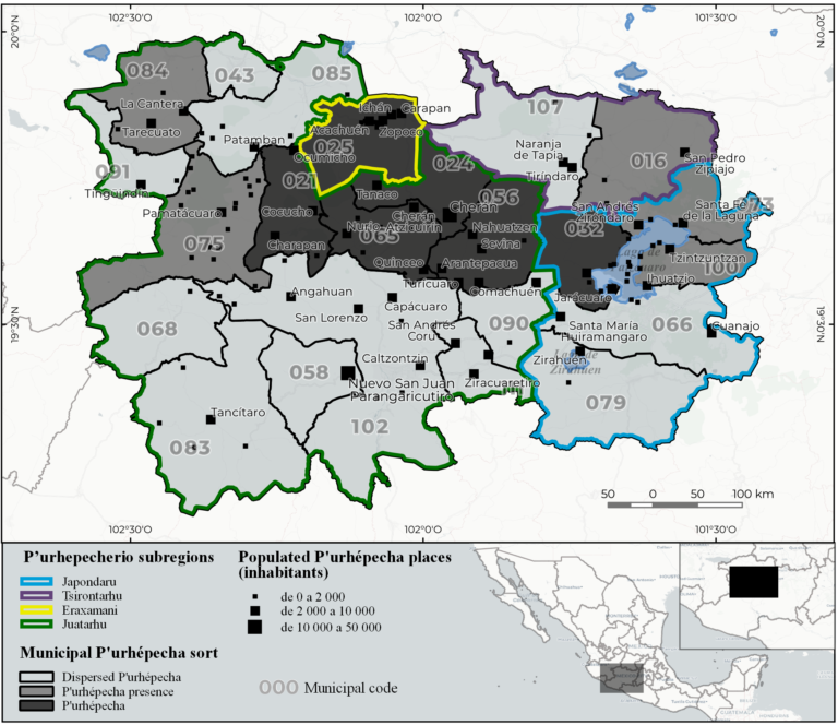 Concentración territorial de la población P'urhépecha