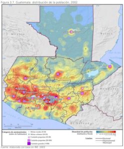 Guatemala: distribución de la población, 2002